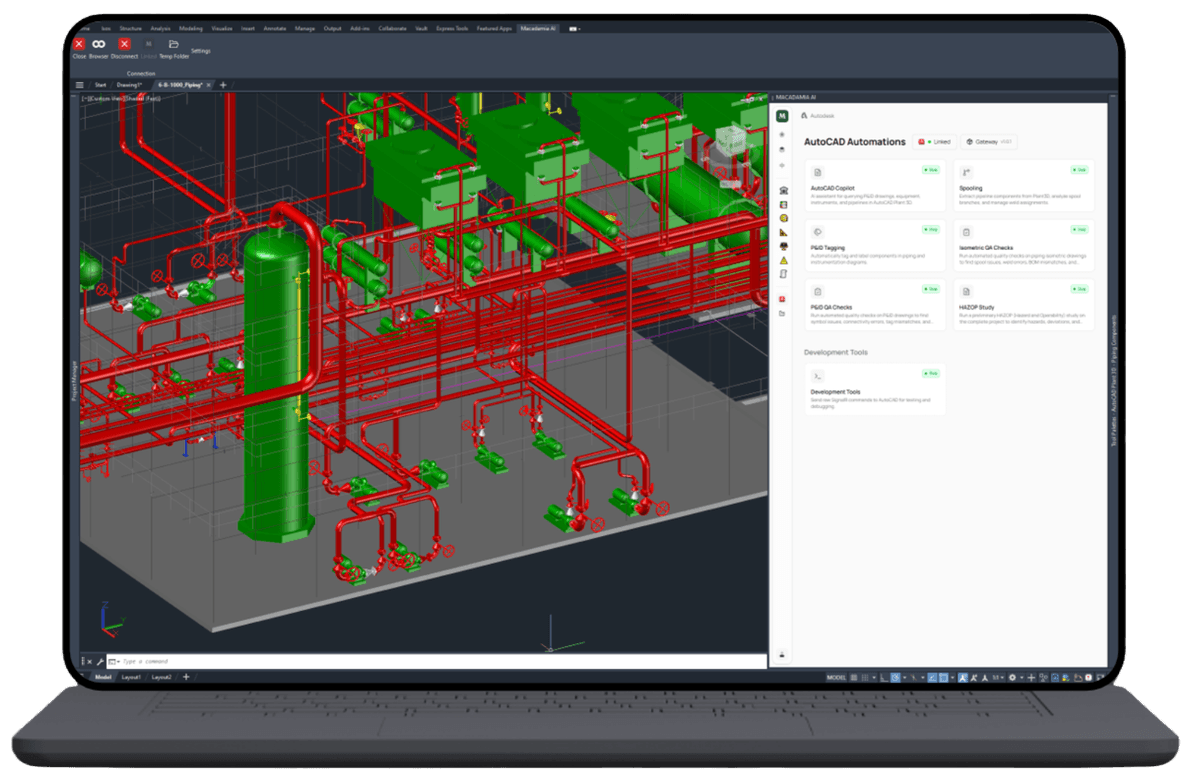 AutoCAD Plant 3D on laptop